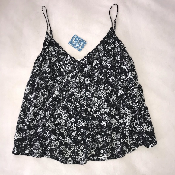 Free People Kora Print Camisole Tank Semi Crop Top - Picture 5 of 8